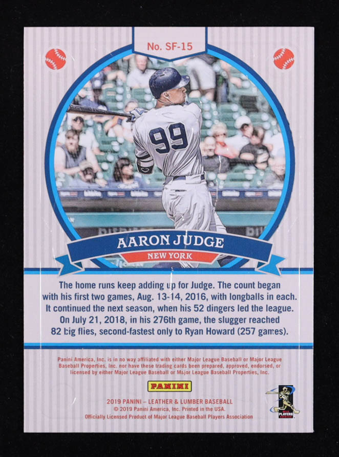 Aaron Judge 2019 Panini Leather and Lumber Slugfest #15 at PristineAuction.com Aaron Judge 2019 Panini Leather and Lumber Slugfest #15 at PristineAuction.com