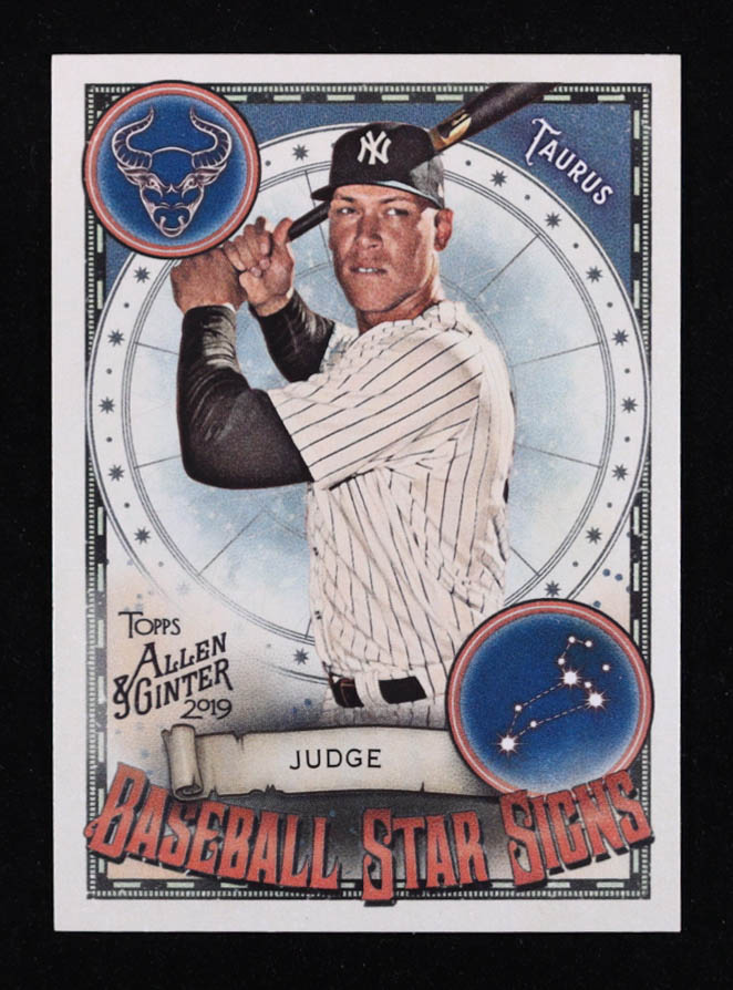 Aaron Judge 2019 Topps Allen and Ginter Baseball Star Signs #BSS20 at PristineAuction.com Aaron Judge 2019 Topps Allen and Ginter Baseball Star Signs #BSS20 at PristineAuction.com