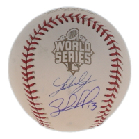 Salvador Perez & Johnny Cueto Signed 2015 World Series Logo Baseball (Beckett & JSA) at PristineAuction.com
