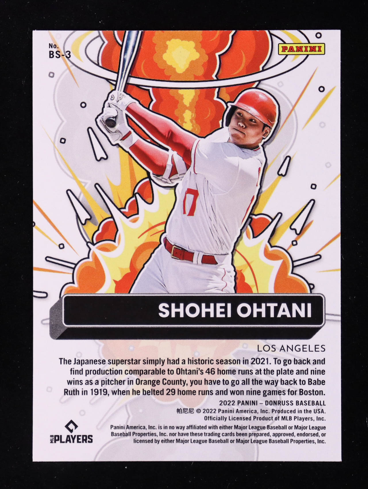 Shohei Ohtani 2022 Donruss Bomb Squad Rapture #3 at PristineAuction.com Shohei Ohtani 2022 Donruss Bomb Squad Rapture #3 at PristineAuction.com