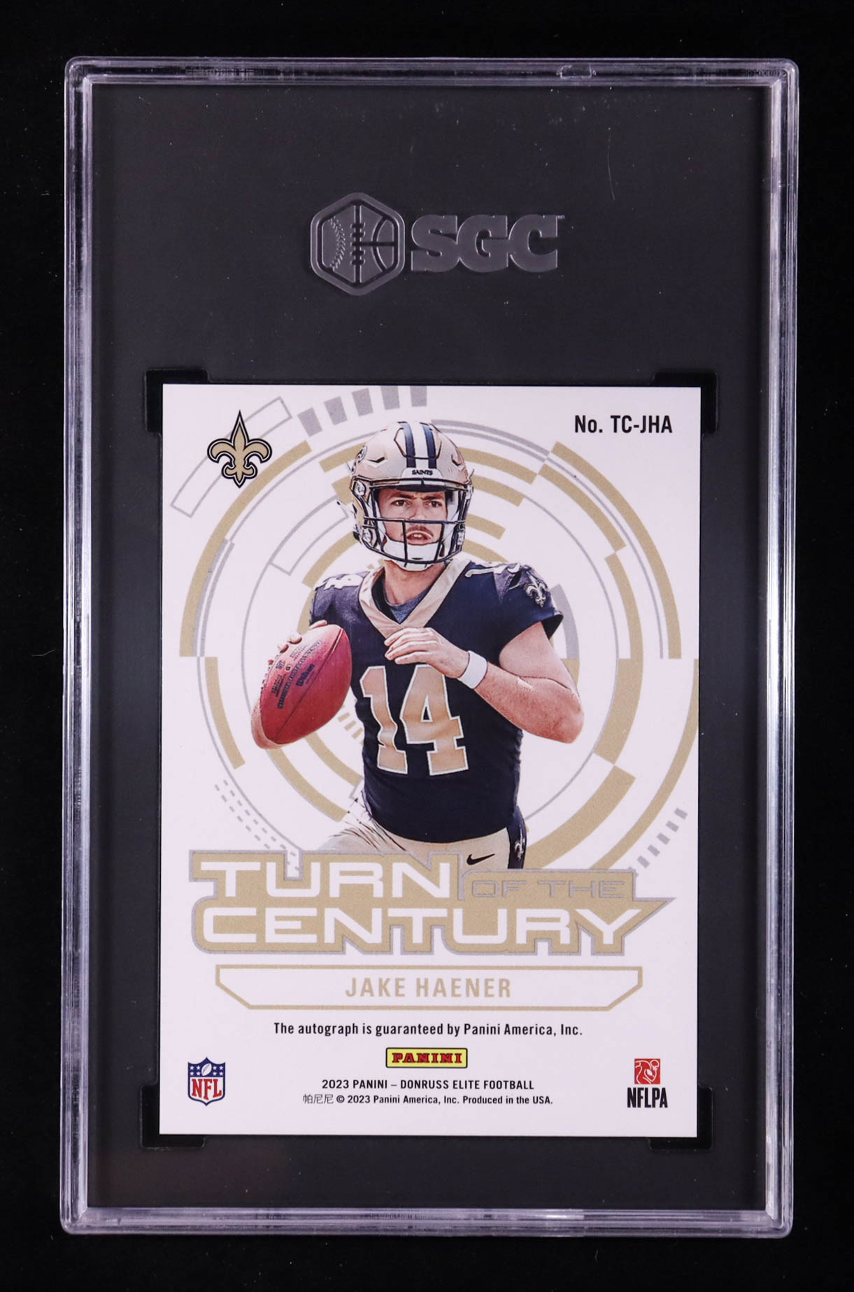 Jake Haener 2023 Elite Turn of the Century Autographs #20 #149/249 RC (SGC 10 | Auto 10) at PristineAuction.com Jake Haener 2023 Elite Turn of the Century Autographs #20 #149/249 RC (SGC 10 | Auto 10) at PristineAuction.com