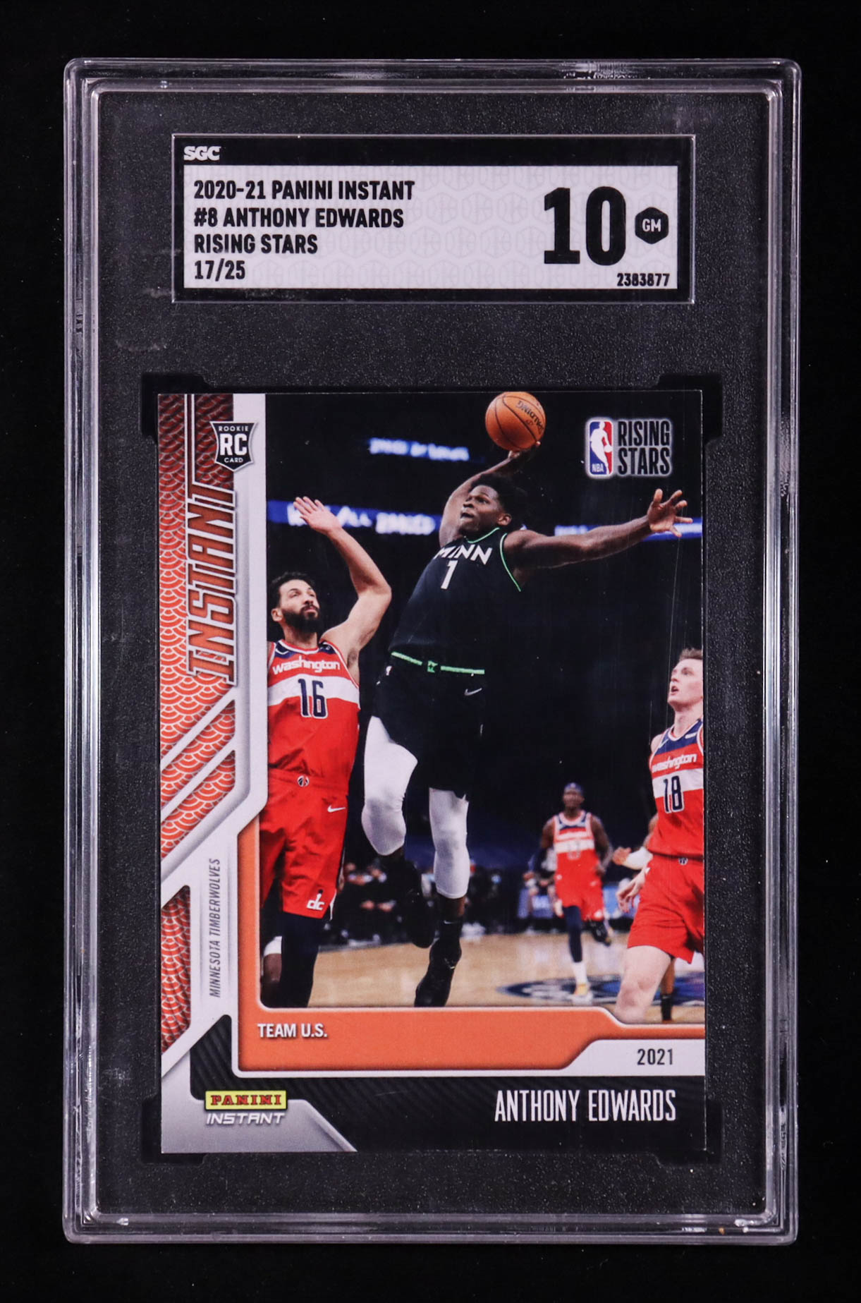 Anthony Edwards 2020-21 Panini Instant Rising Stars #8 RC (SGC 10) at PristineAuction.com Anthony Edwards 2020-21 Panini Instant Rising Stars #8 RC (SGC 10) at PristineAuction.com