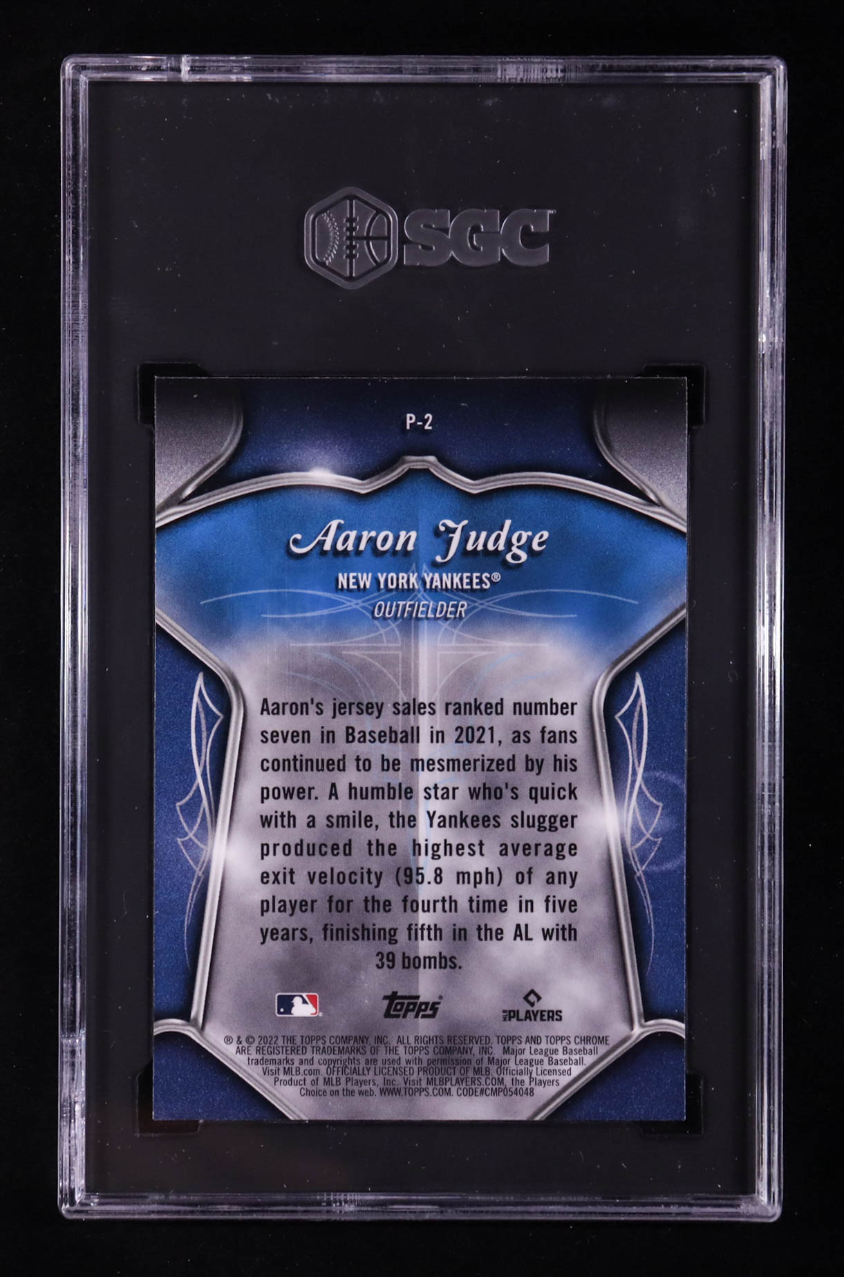 Aaron Judge 2022 Topps Chrome Club Plaques #P2 (SGC 10) at PristineAuction.com Aaron Judge 2022 Topps Chrome Club Plaques #P2 (SGC 10) at PristineAuction.com