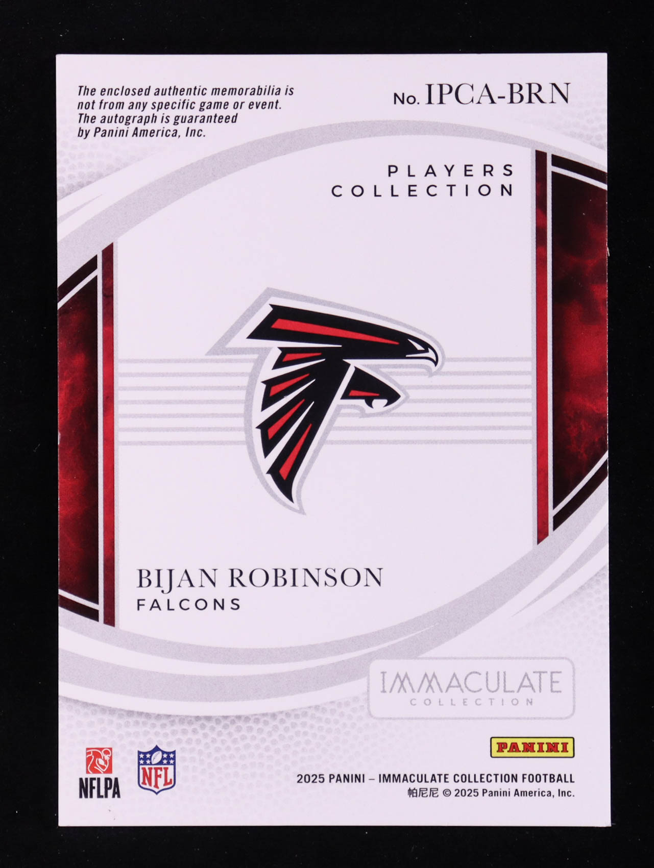Bijan Robinson 2025 Immaculate Collection Immaculate Players Collection Autographs #46 #18/99 at PristineAuction.com Bijan Robinson 2025 Immaculate Collection Immaculate Players Collection Autographs #46 #18/99 at PristineAuction.com