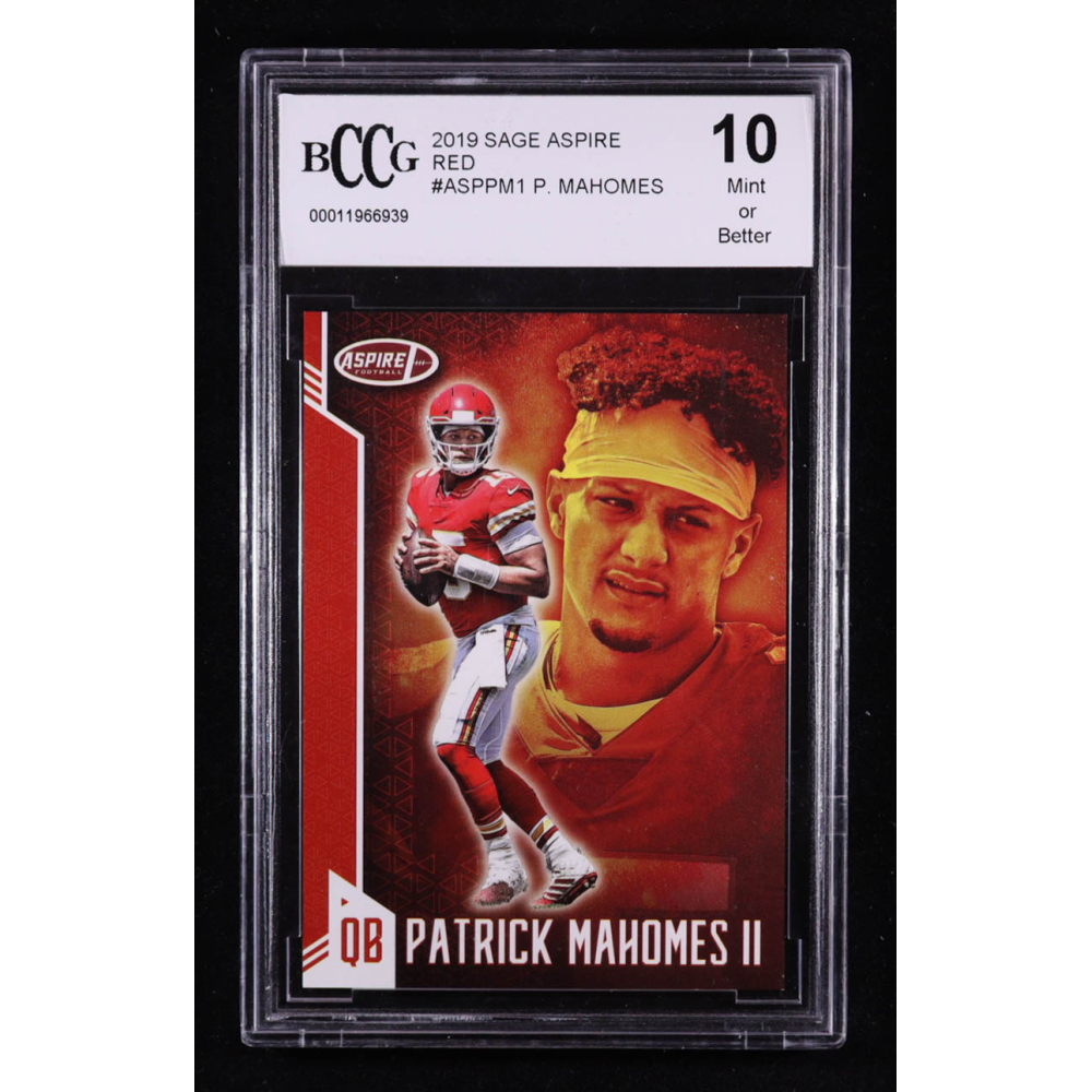 Patrick Mahomes II 2019 Sage Aspire Red #ASP-PM-1 (BCCG 10) at PristineAuction.com