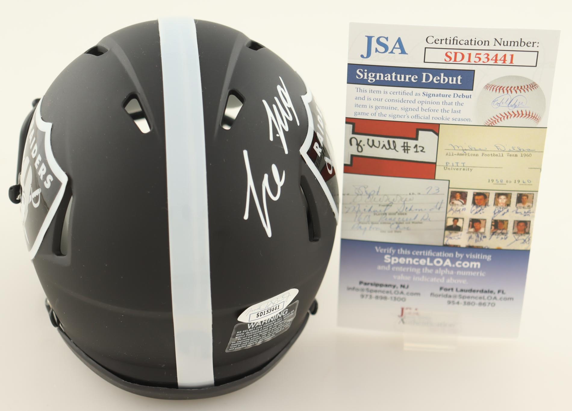 Trevon Moehrig Signed Raiders Eclipse Alternate Speed Mini Helmet (JSA) at PristineAuction.com Trevon Moehrig Signed Raiders Eclipse Alternate Speed Mini Helmet (JSA) at PristineAuction.com