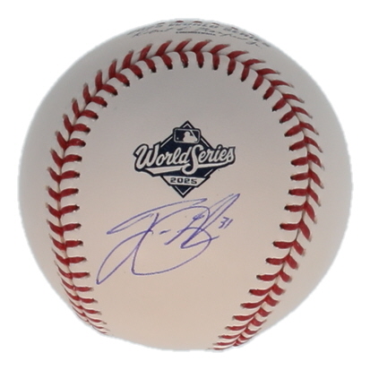 Tyler Glasnow Signed OML 2025 World Series Logo Baseball (MLB) at PristineAuction.com Tyler Glasnow Signed OML 2025 World Series Logo Baseball (MLB) at PristineAuction.com