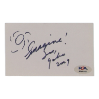 Yoko Ono Signed Cut Inscribed "Imagine!", "Love" & "2009" (PSA) at PristineAuction.com