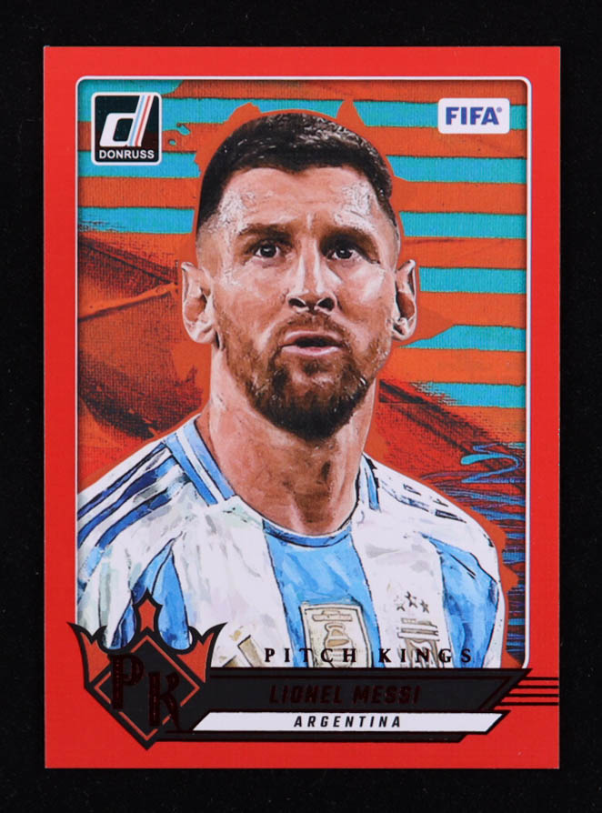Lionel Messi 2024-25 Donruss Pitch Kings Red #10 at PristineAuction.com Lionel Messi 2024-25 Donruss Pitch Kings Red #10 at PristineAuction.com