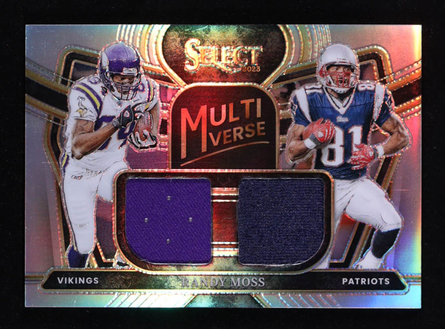 Randy Moss 2023 Select Multiverse Dual Jerseys Prizm #41 #17/99 at PristineAuction.com Randy Moss 2023 Select Multiverse Dual Jerseys Prizm #41 #17/99 at PristineAuction.com