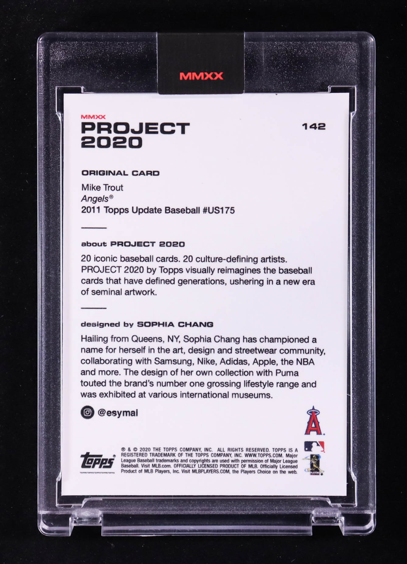 Mike Trout 2020 Topps Project 2020 #142 Sophia Chang at PristineAuction.com Mike Trout 2020 Topps Project 2020 #142 Sophia Chang at PristineAuction.com