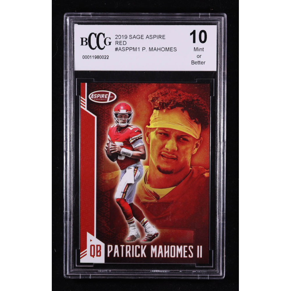 Patrick Mahomes II 2019 Sage Aspire Red #ASP-PM-1 (BCCG 10) at PristineAuction.com
