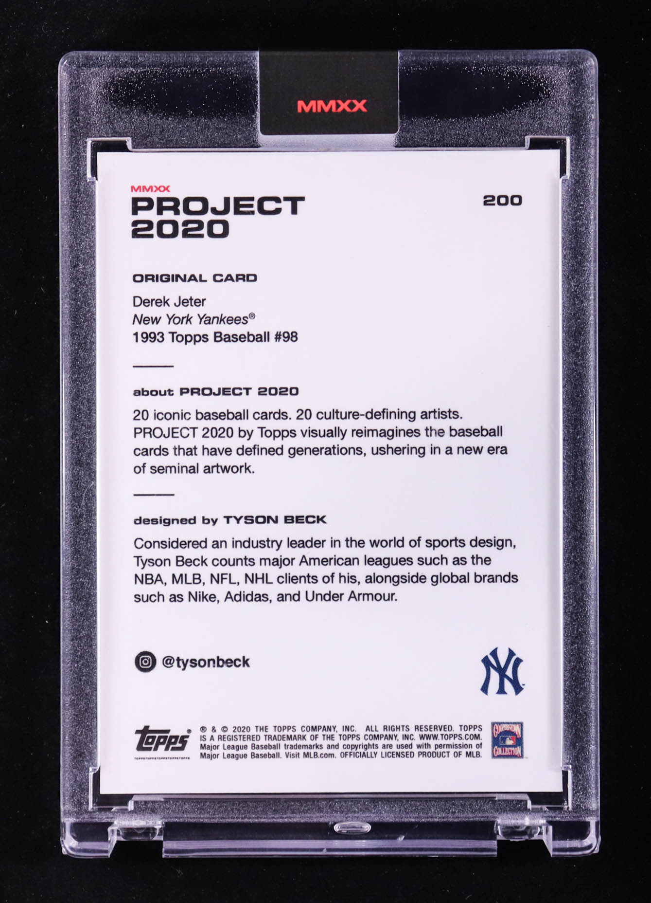 Derek Jeter 2020 Topps Project 2020 #200 / Tyson Beck at PristineAuction.com Derek Jeter 2020 Topps Project 2020 #200 / Tyson Beck at PristineAuction.com