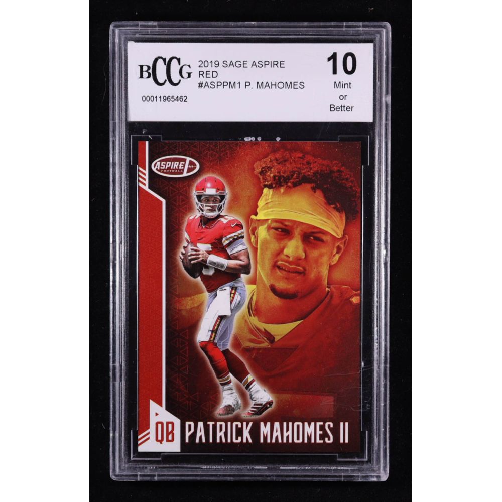 Patrick Mahomes II 2019 Sage Aspire Red #ASP-PM-1 (BCCG 10) at PristineAuction.com