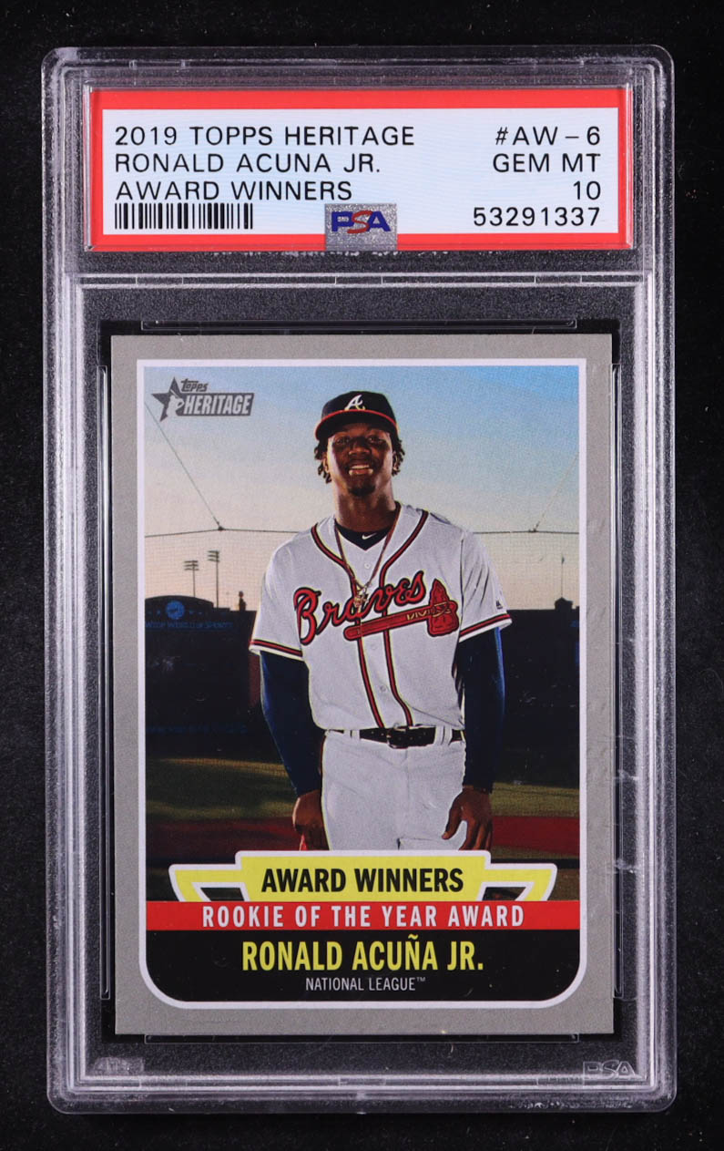Ronald Acuna Jr. 2019 Topps Heritage Award Winners #AW6 (PSA 10) at PristineAuction.com Ronald Acuna Jr. 2019 Topps Heritage Award Winners #AW6 (PSA 10) at PristineAuction.com