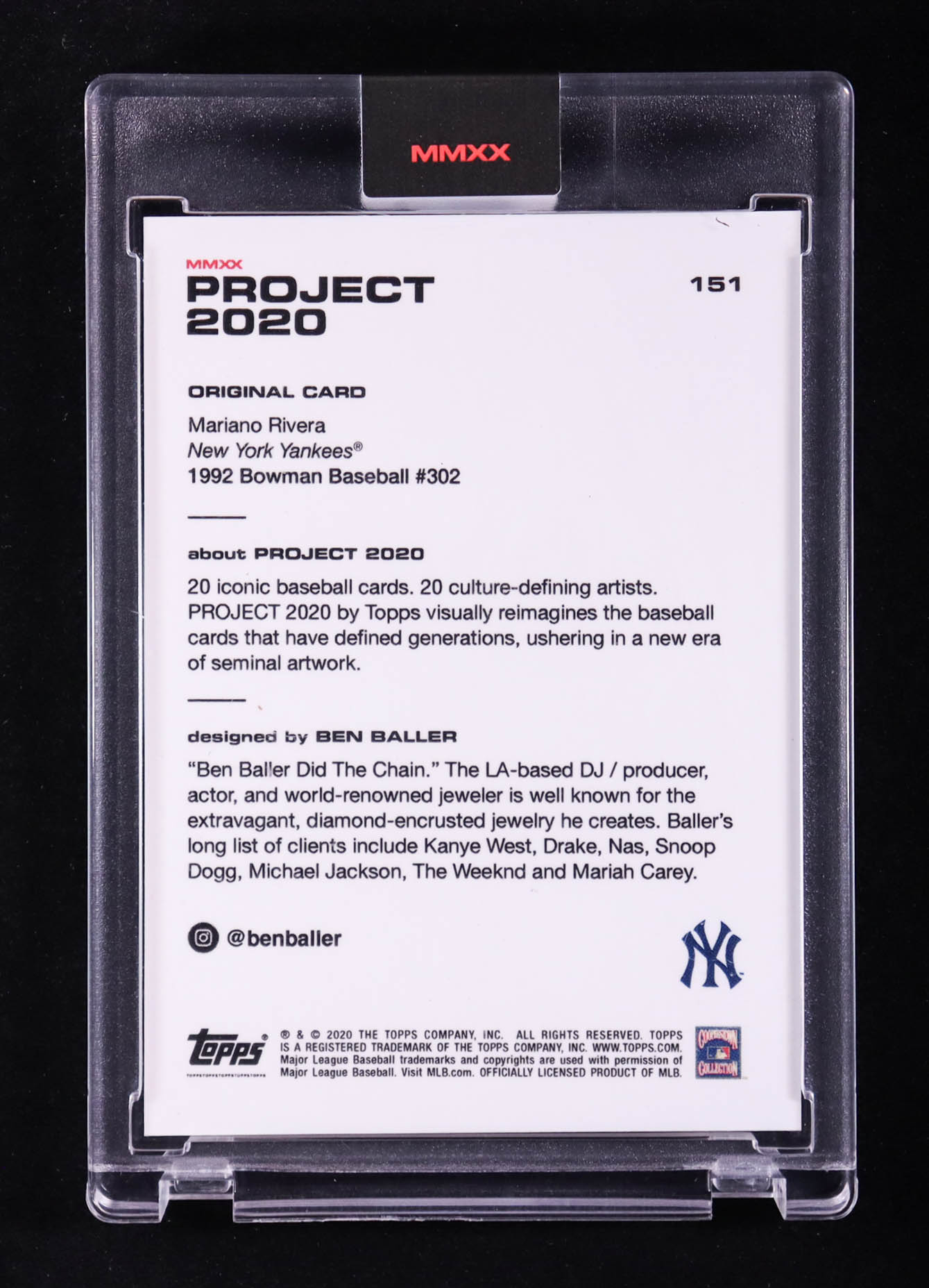 Mariano Rivera 2020 Topps Project 2020 #151 Ben Baller at PristineAuction.com Mariano Rivera 2020 Topps Project 2020 #151 Ben Baller at PristineAuction.com