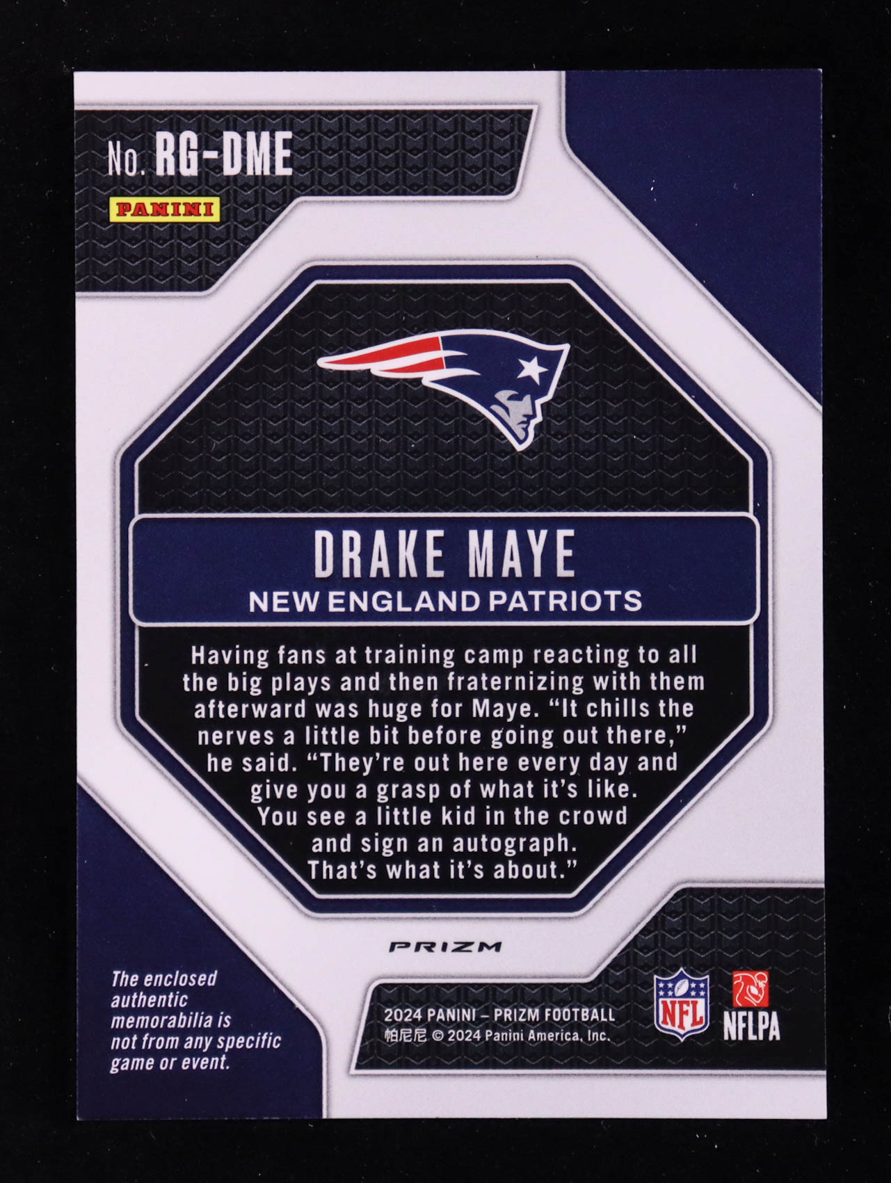 Drake Maye 2024 Panini Prizm Rookie Gear Neon Green Pulsar #6 RC at PristineAuction.com Drake Maye 2024 Panini Prizm Rookie Gear Neon Green Pulsar #6 RC at PristineAuction.com