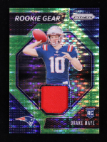 Drake Maye 2024 Panini Prizm Rookie Gear Neon Green Pulsar #6 RC at PristineAuction.com