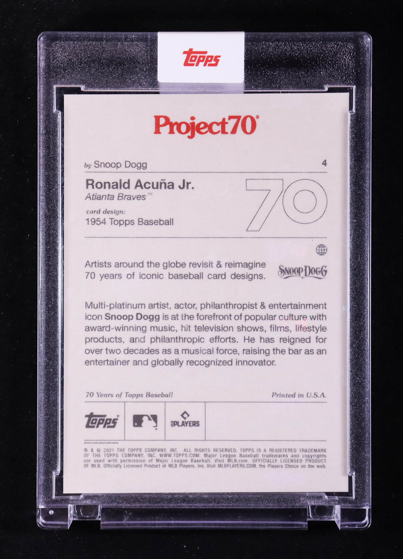 Ronald Acuna Jr. 2021 Topps Project70 #4 Snoop Dogg at PristineAuction.com Ronald Acuna Jr. 2021 Topps Project70 #4 Snoop Dogg at PristineAuction.com