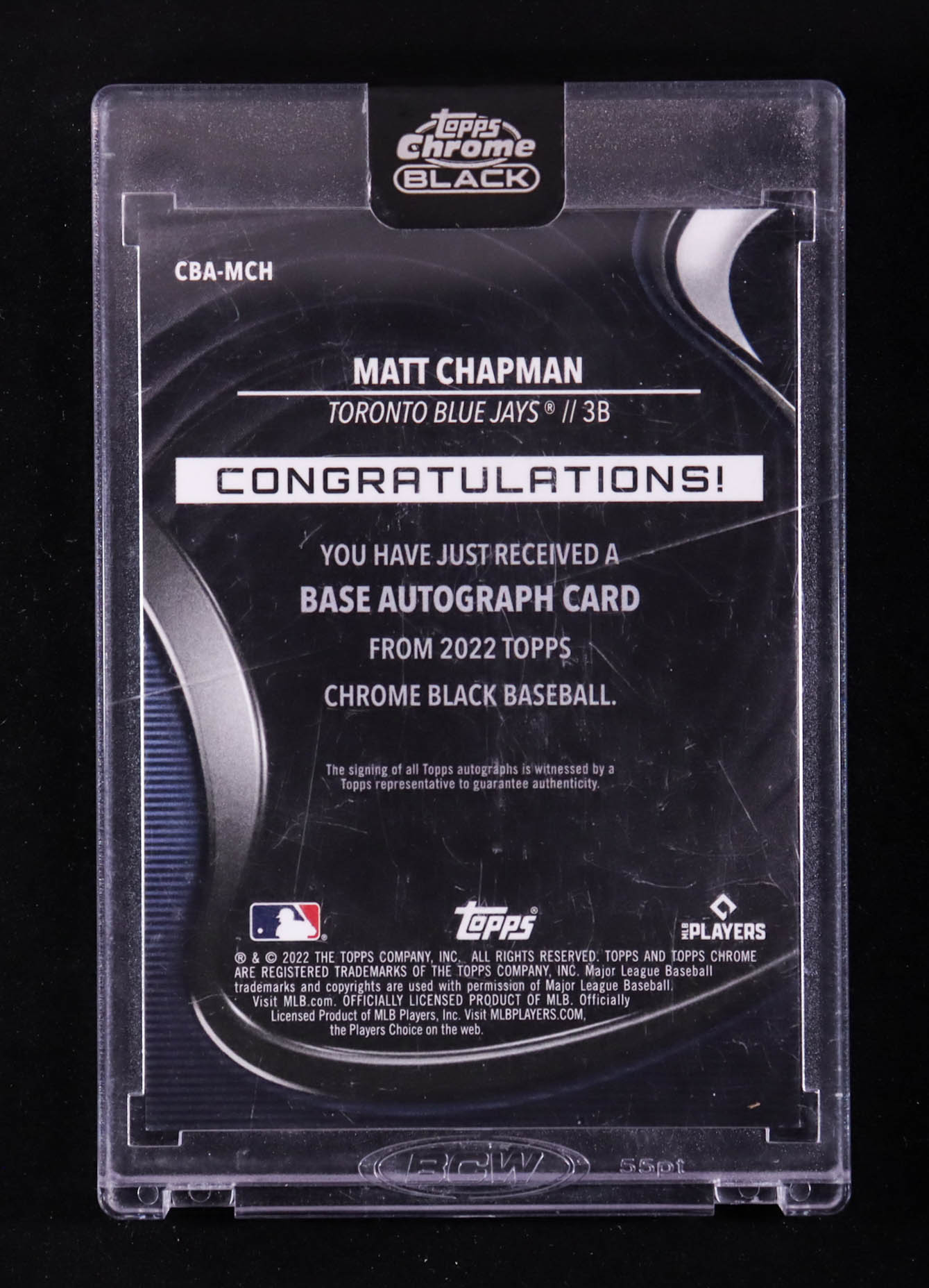 Matt Chapman 2022 Topps Chrome Black Autographs Refractors #CBAMCH #098/150 at PristineAuction.com Matt Chapman 2022 Topps Chrome Black Autographs Refractors #CBAMCH #098/150 at PristineAuction.com