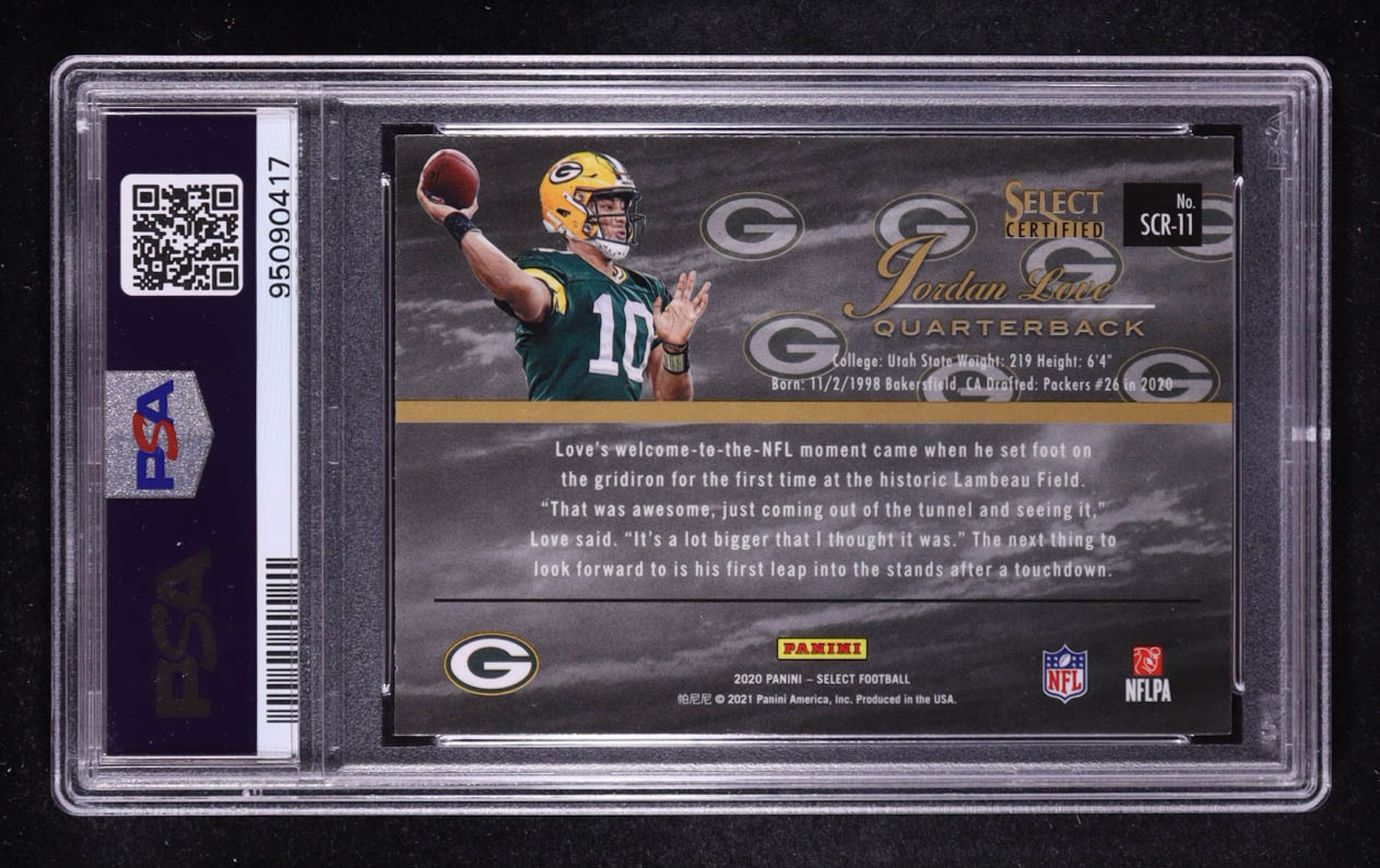 Jordan Love 2020 Select Select Certified Rookies #11 RC (PSA 10) at PristineAuction.com Jordan Love 2020 Select Select Certified Rookies #11 RC (PSA 10) at PristineAuction.com