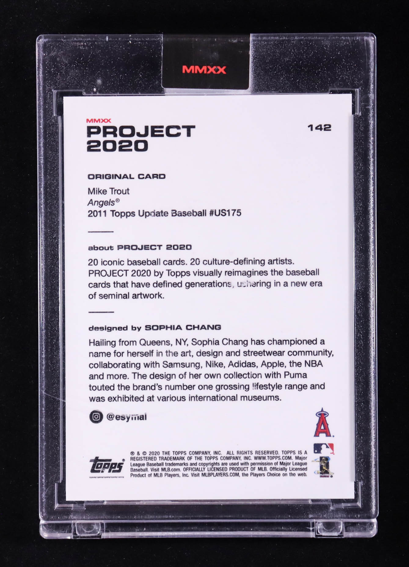 Mike Trout 2020 Topps Project 2020 #142 Sophia Chang at PristineAuction.com Mike Trout 2020 Topps Project 2020 #142 Sophia Chang at PristineAuction.com