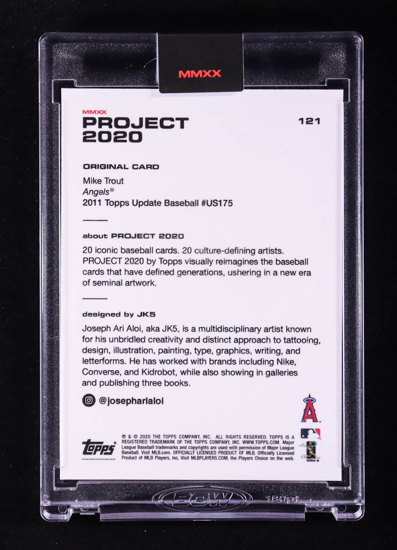 Mike Trout 2020 Topps Project 2020 #121 JK5 at PristineAuction.com Mike Trout 2020 Topps Project 2020 #121 JK5 at PristineAuction.com