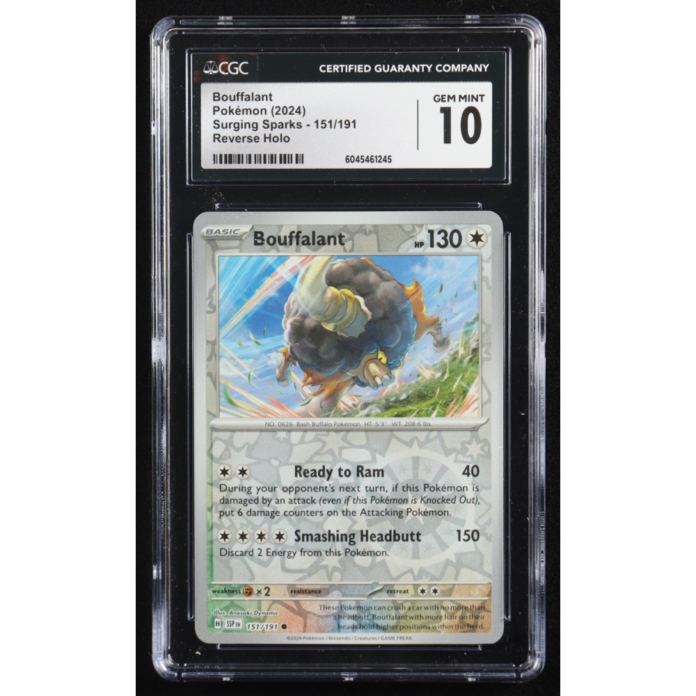 Bouffalant 2024 Pokemon Surging Sparks #151 (CGC 10) at PristineAuction.com