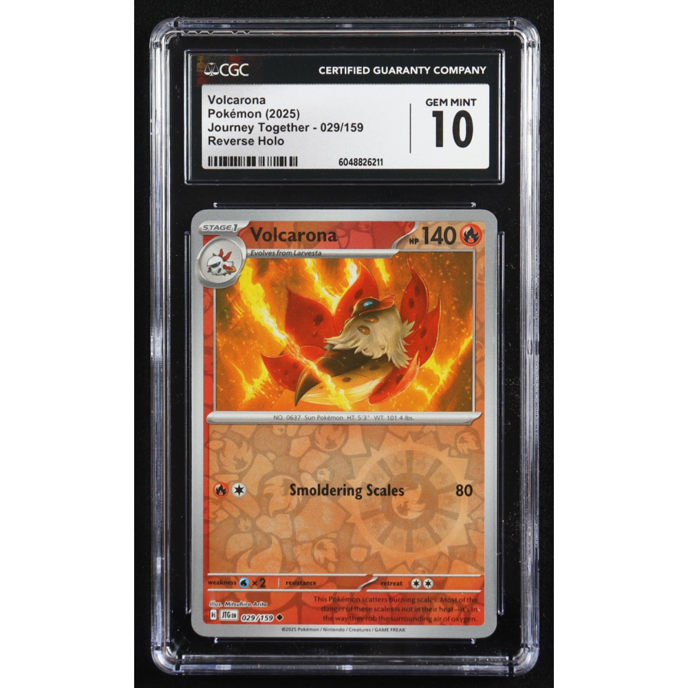Volcarona 2025 Pokemon Journey Together #029 (CGC 10) at PristineAuction.com