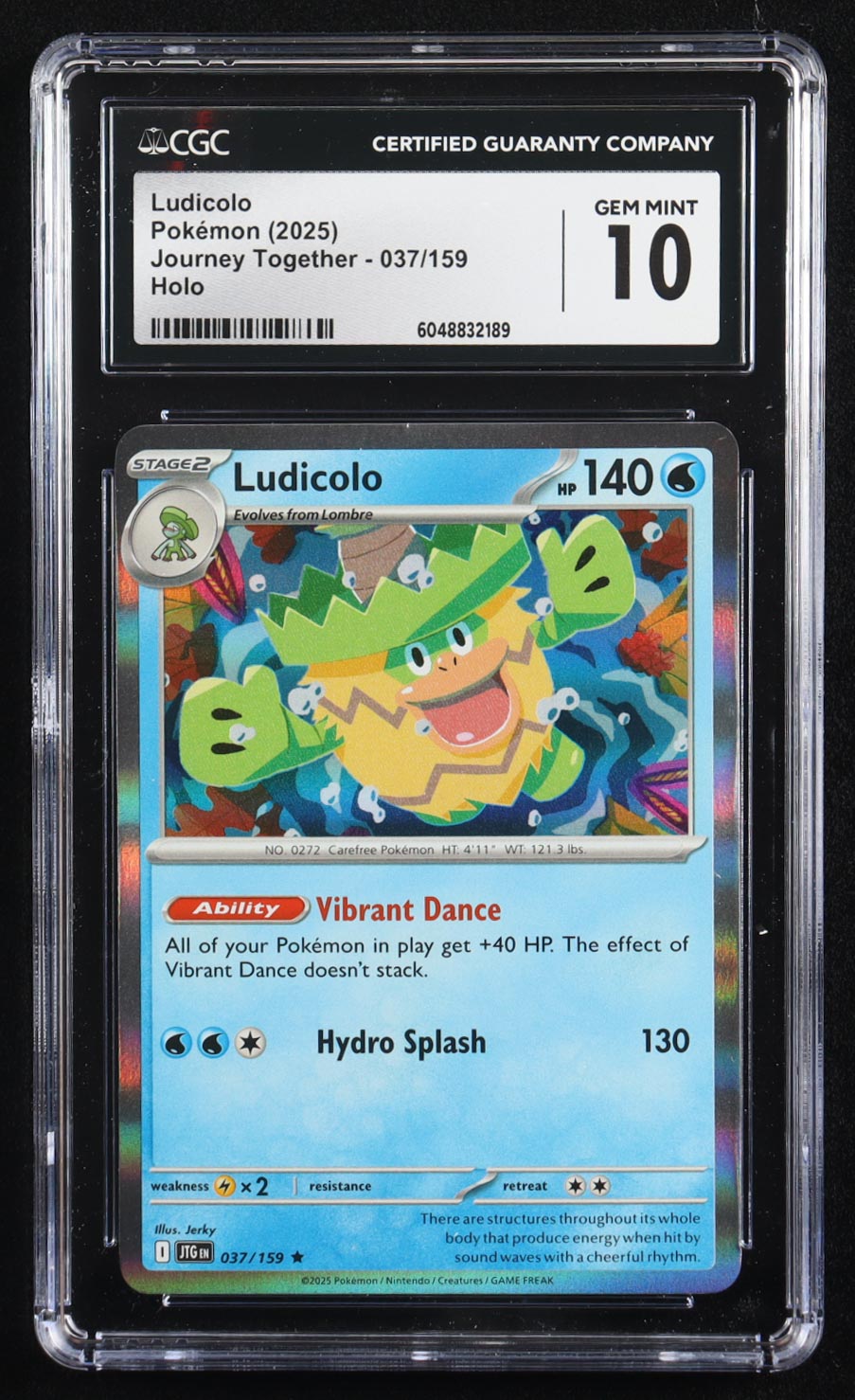 Ludicolo 2025 Pokemon Journey Together #037 (CGC 10) at PristineAuction.com Ludicolo 2025 Pokemon Journey Together #037 (CGC 10) at PristineAuction.com
