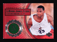 LeBron James 2003-04 Upper Deck Hardcourt LeBron James Floor #LB6 RC / White Cavs Practice Jersey at PristineAuction.com