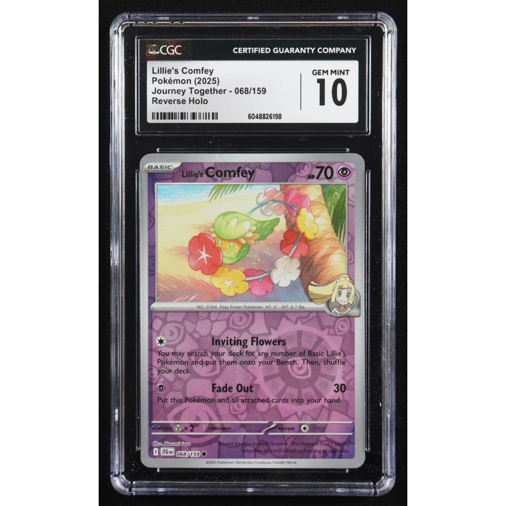 Lillie's Comfey 2025 Pokemon Journey Together #068 (CGC 10) at PristineAuction.com