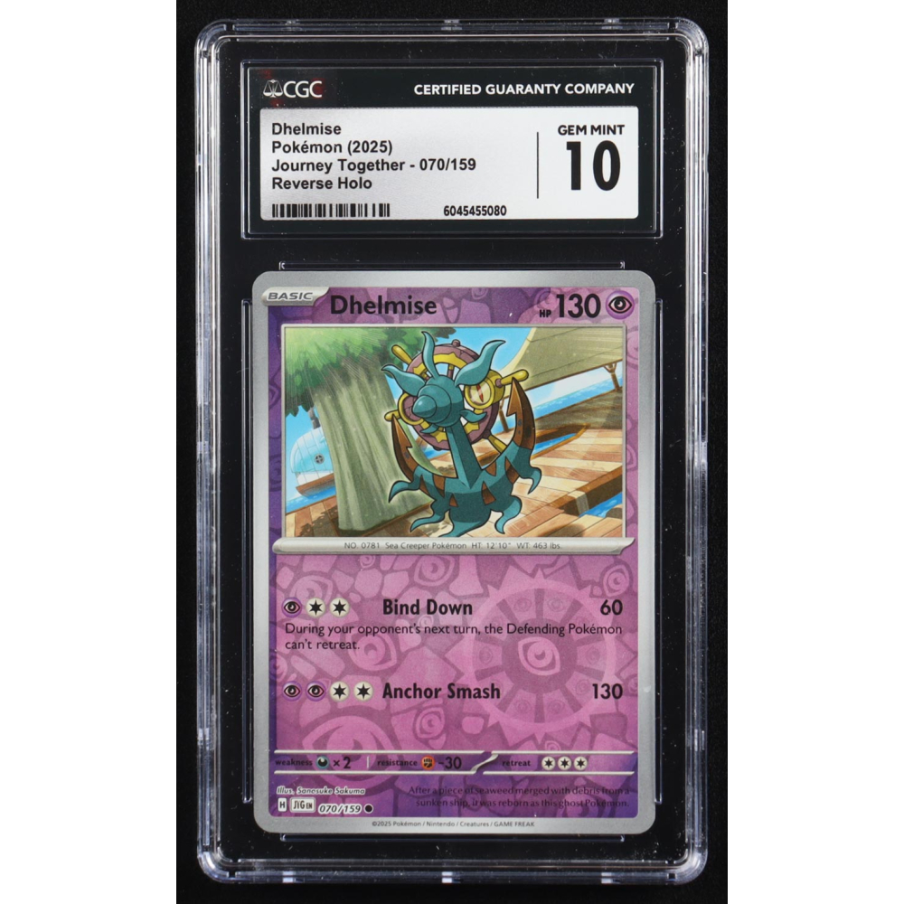 Dhelmise 2025 Pokemon Journey Together #070 (CGC 10) at PristineAuction.com