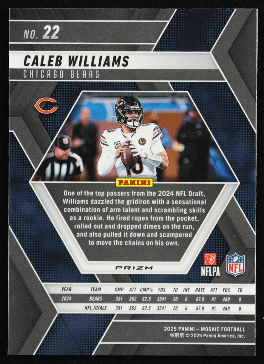 Caleb Williams 2025 Panini Mosaic Mosaic #22 at PristineAuction.com Caleb Williams 2025 Panini Mosaic Mosaic #22 at PristineAuction.com