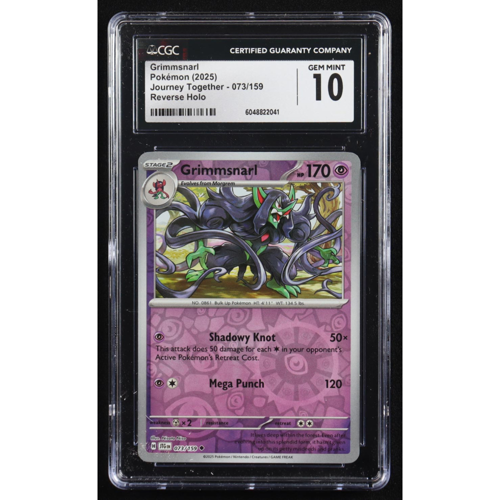 Grimmsnarl 2025 Pokemon Journey Together #073 (CGC 10) at PristineAuction.com