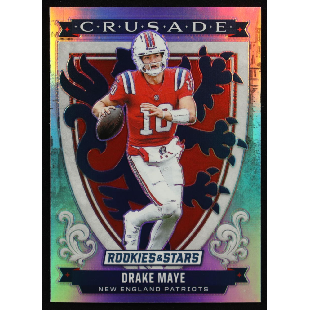 Drake Maye 2024 Rookies and Stars Crusade Silver #22 RC at PristineAuction.com