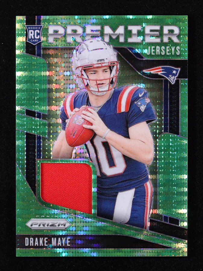 Drake Maye 2024 Panini Prizm Premier Jerseys Neon Green Pulsar #6 RC at PristineAuction.com Drake Maye 2024 Panini Prizm Premier Jerseys Neon Green Pulsar #6 RC at PristineAuction.com