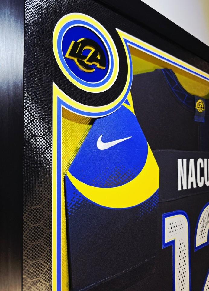 Puka Nacua Signed Rams Custom Framed Nike Jersey with LED Display & (2) PSA 10 Graded Rookie Cards (Beckett) at PristineAuction.com Puka Nacua Signed Rams Custom Framed Nike Jersey with LED Display & (2) PSA 10 Graded Rookie Cards (Beckett) at PristineAuction.com