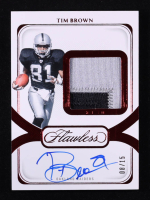Tim Brown 2024 Panini Flawless Distinguished Patch Autographs Ruby #14 #08/15 at PristineAuction.com