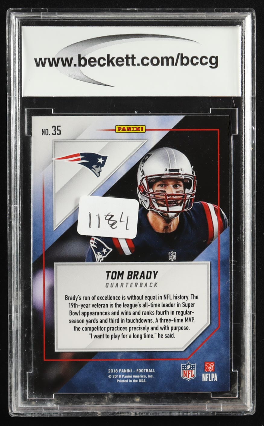 Tom Brady 2018 Panini MJH Exclusive #35 (BCCG 10) at PristineAuction.com Tom Brady 2018 Panini MJH Exclusive #35 (BCCG 10) at PristineAuction.com