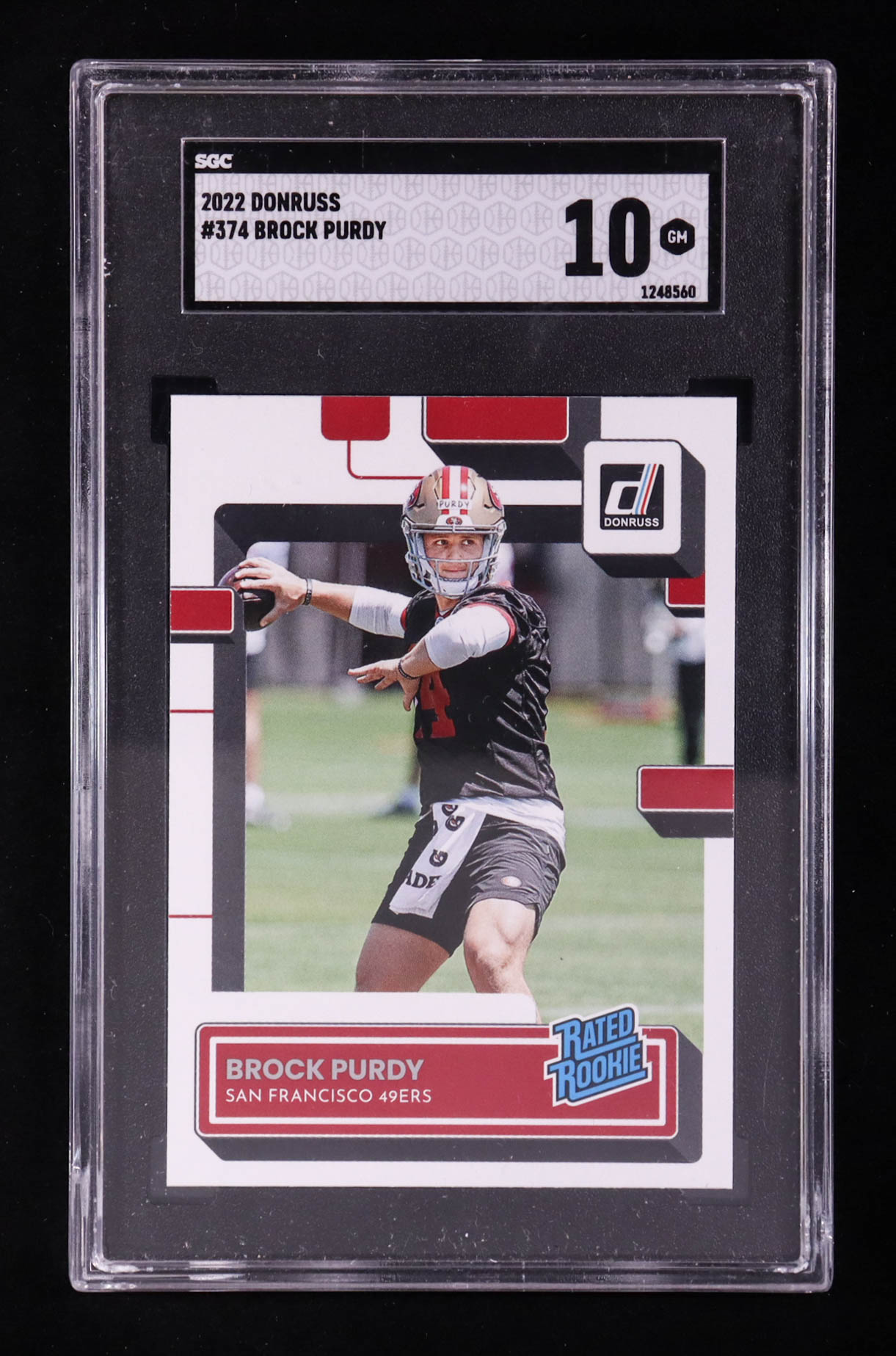 Brock Purdy 2022 Donruss #374 RR RC (SGC 10) at PristineAuction.com Brock Purdy 2022 Donruss #374 RR RC (SGC 10) at PristineAuction.com