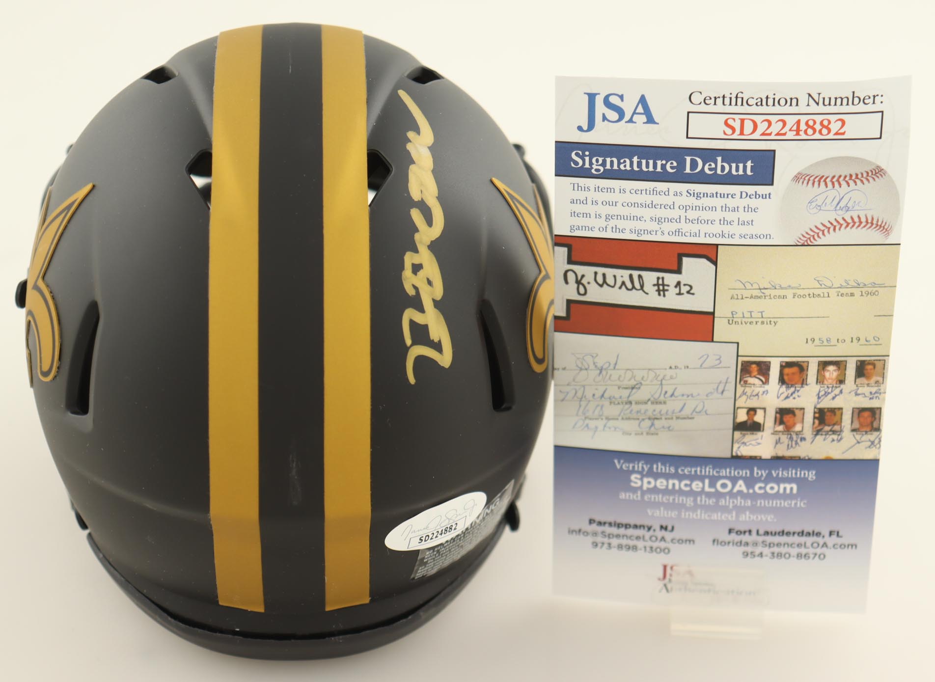 Bryan Bresee Signed Saints Eclipse Alternate Speed Mini Helmet (JSA) at PristineAuction.com Bryan Bresee Signed Saints Eclipse Alternate Speed Mini Helmet (JSA) at PristineAuction.com