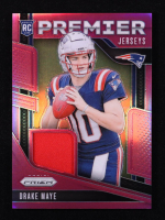 Drake Maye 2024 Panini Prizm Premier Jerseys Pink #6 RC at PristineAuction.com
