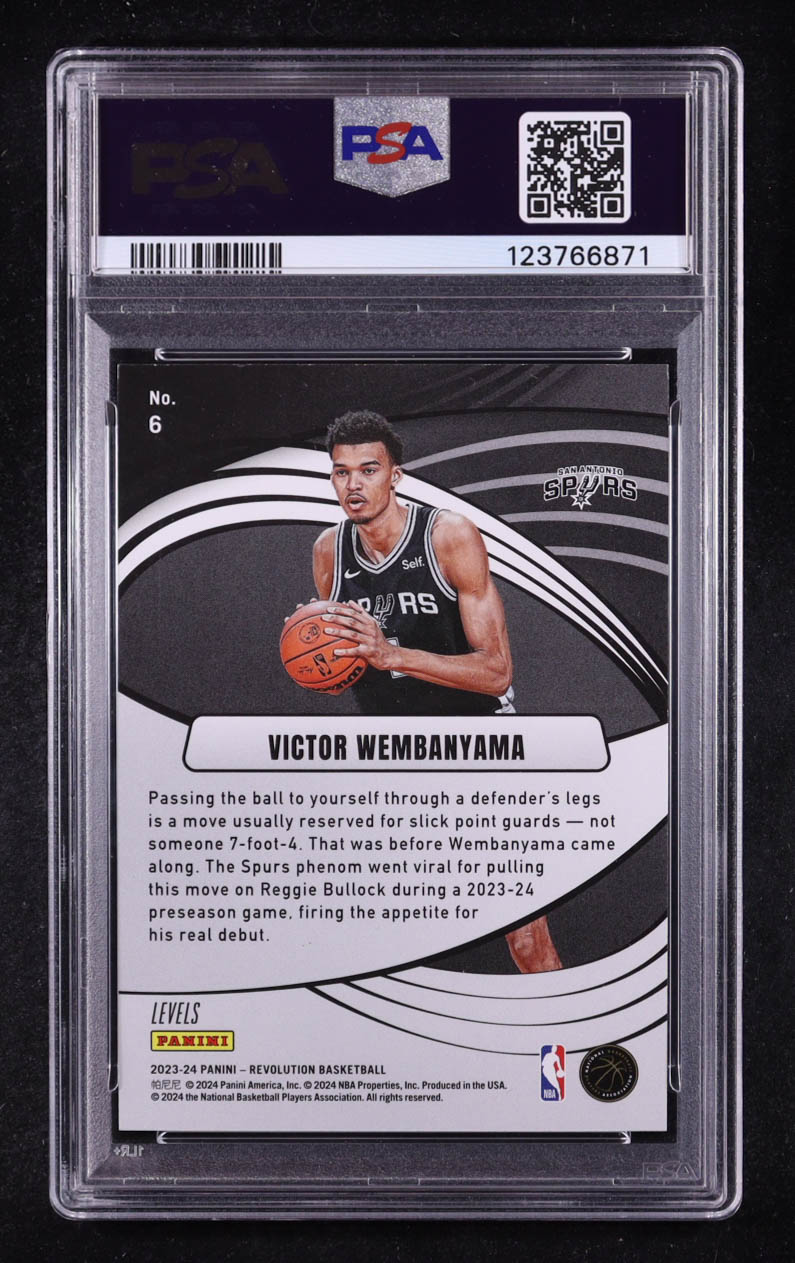 Victor Wembanyama 2023-24 Panini Revolution Supernova Levels #6 RC (PSA 8) at PristineAuction.com Victor Wembanyama 2023-24 Panini Revolution Supernova Levels #6 RC (PSA 8) at PristineAuction.com