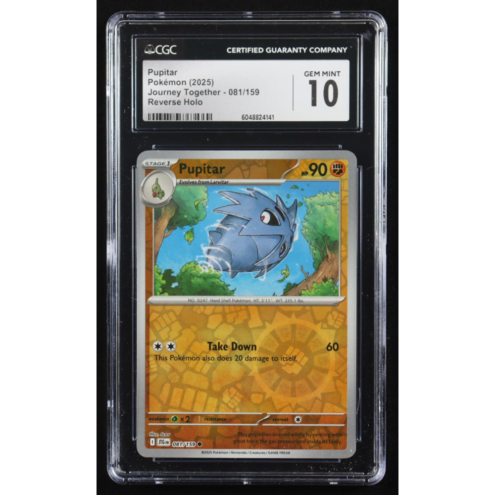 Pupitar 2025 Pokemon Journey Together #081 (CGC 10) at PristineAuction.com