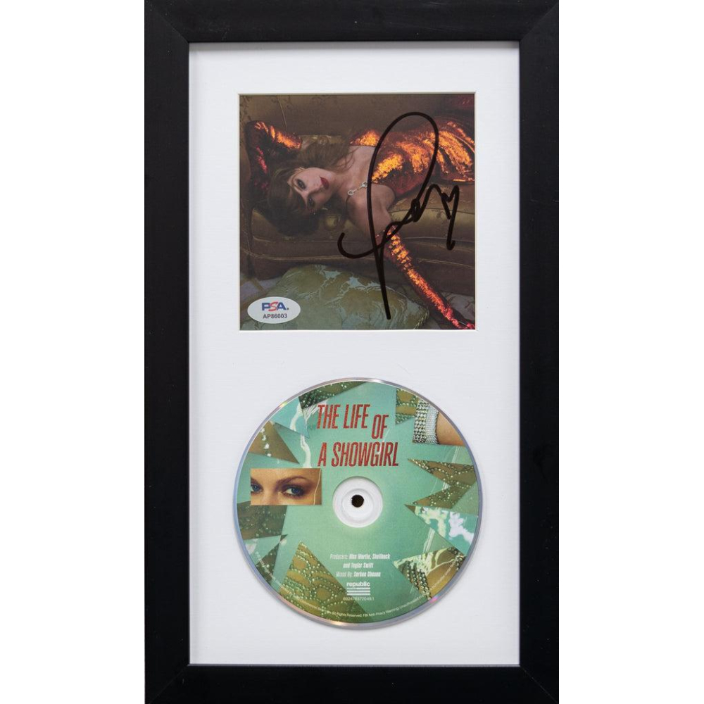 Taylor Swift Signed "The Life of a Showgirl" Custom Framed CD Insert Display (PSA) at PristineAuction.com
