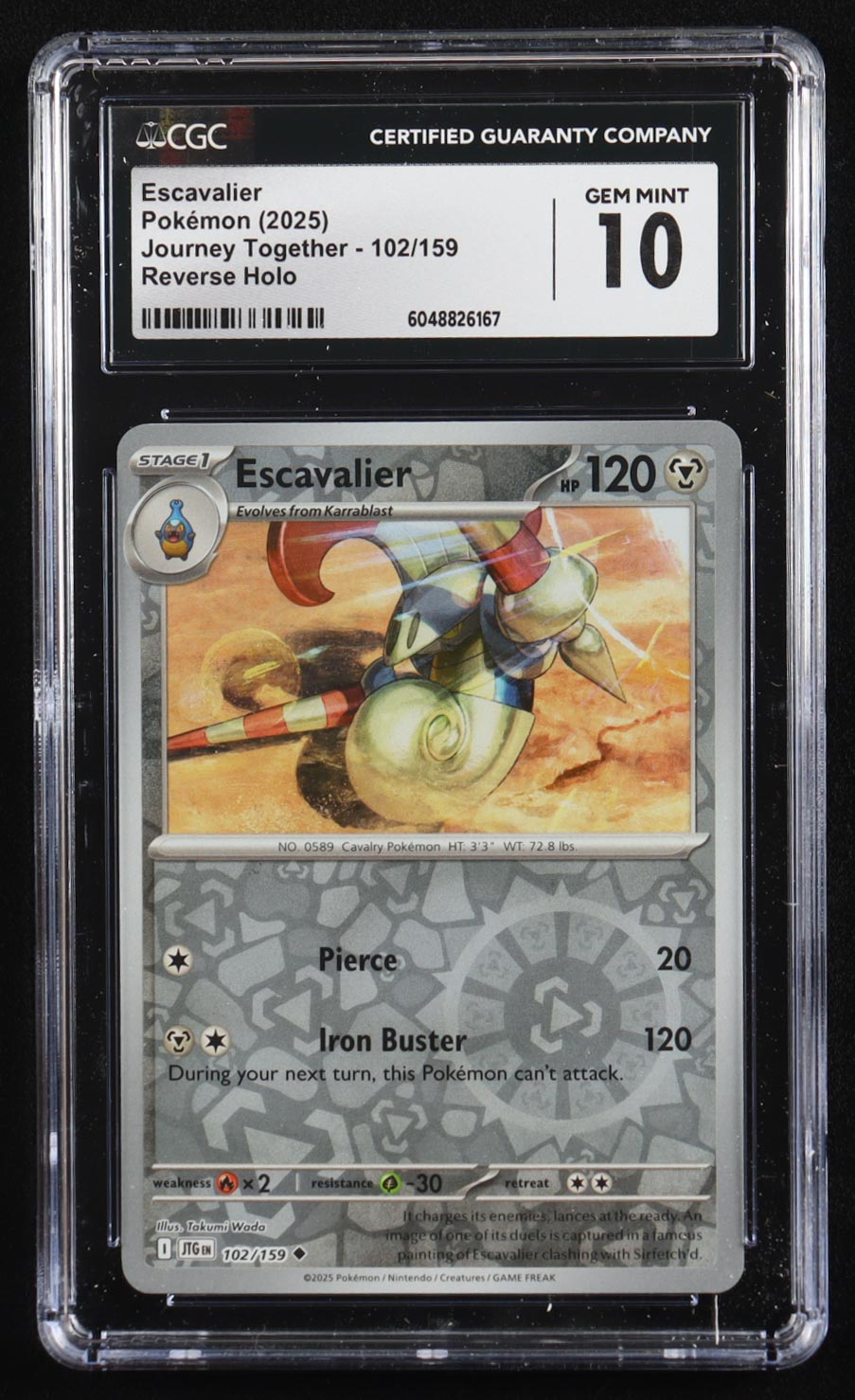 Escavalier 2025 Pokemon Journey Together #102 (CGC 10) at PristineAuction.com Escavalier 2025 Pokemon Journey Together #102 (CGC 10) at PristineAuction.com