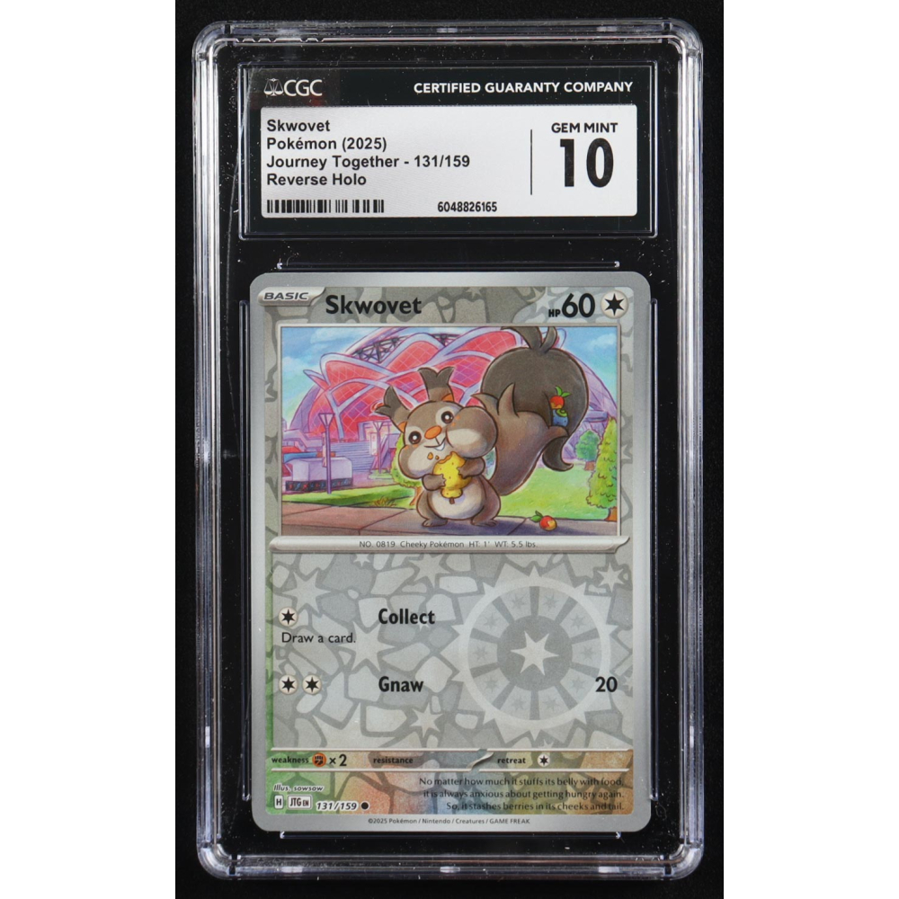 Skwovet 2025 Pokemon Journey Together #131 (CGC 10) at PristineAuction.com