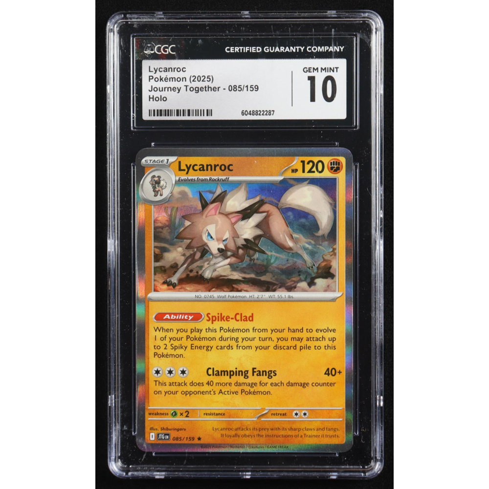 Lycanroc 2025 Pokemon Journey Together #085 (CGC 10) at PristineAuction.com