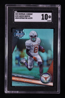 Xavier Worthy 2023 Bowman Chrome University Aqua Refractors #155 #014/299 RC (SGC 10) at PristineAuction.com